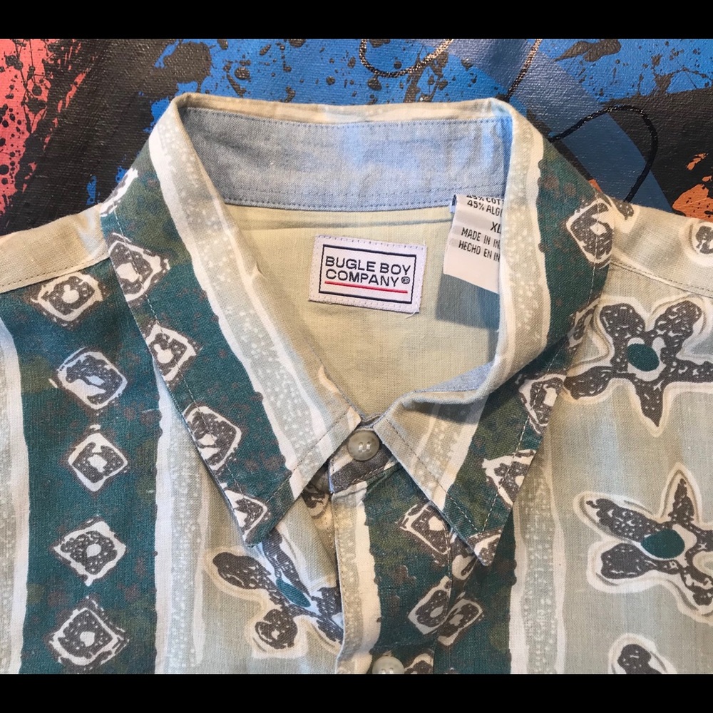 Vintage Bugke Boy Casual Short Sleeve Hawaiian